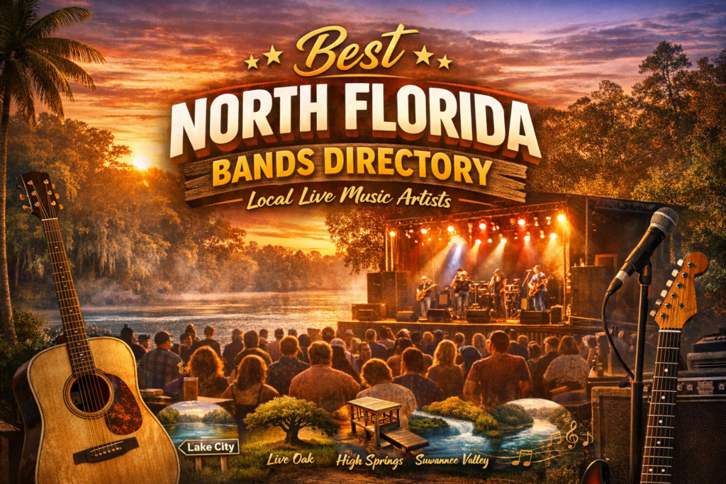 North Florida Bands Directory featuring local live music artists performing across Lake City, Live Oak, High Springs, and the Suwannee Valley