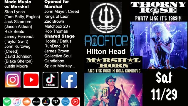Thorny Rose Band performing 80s rock live on stage in North Florida
