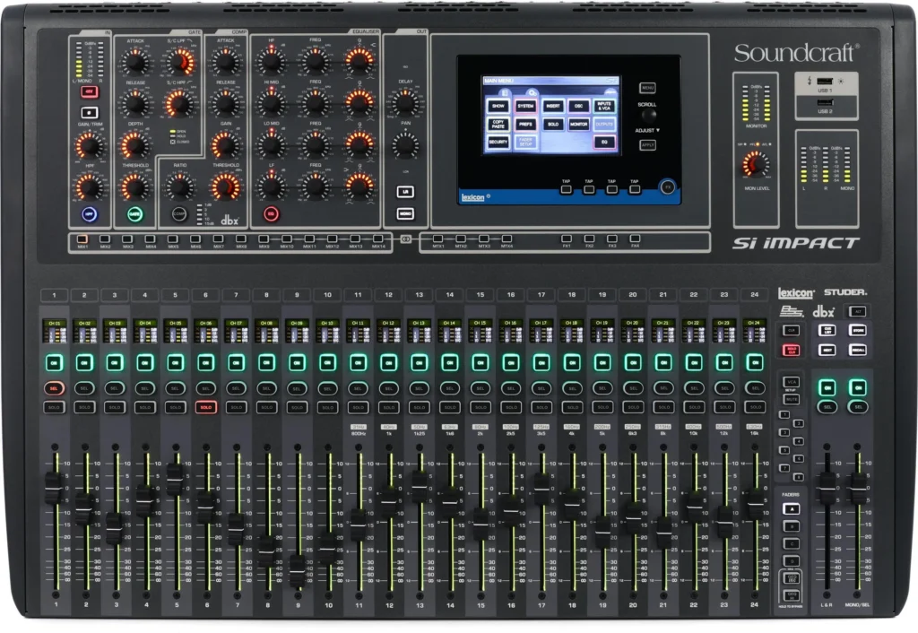 Soundcraft Si Impact mixer used for church audio and live sound