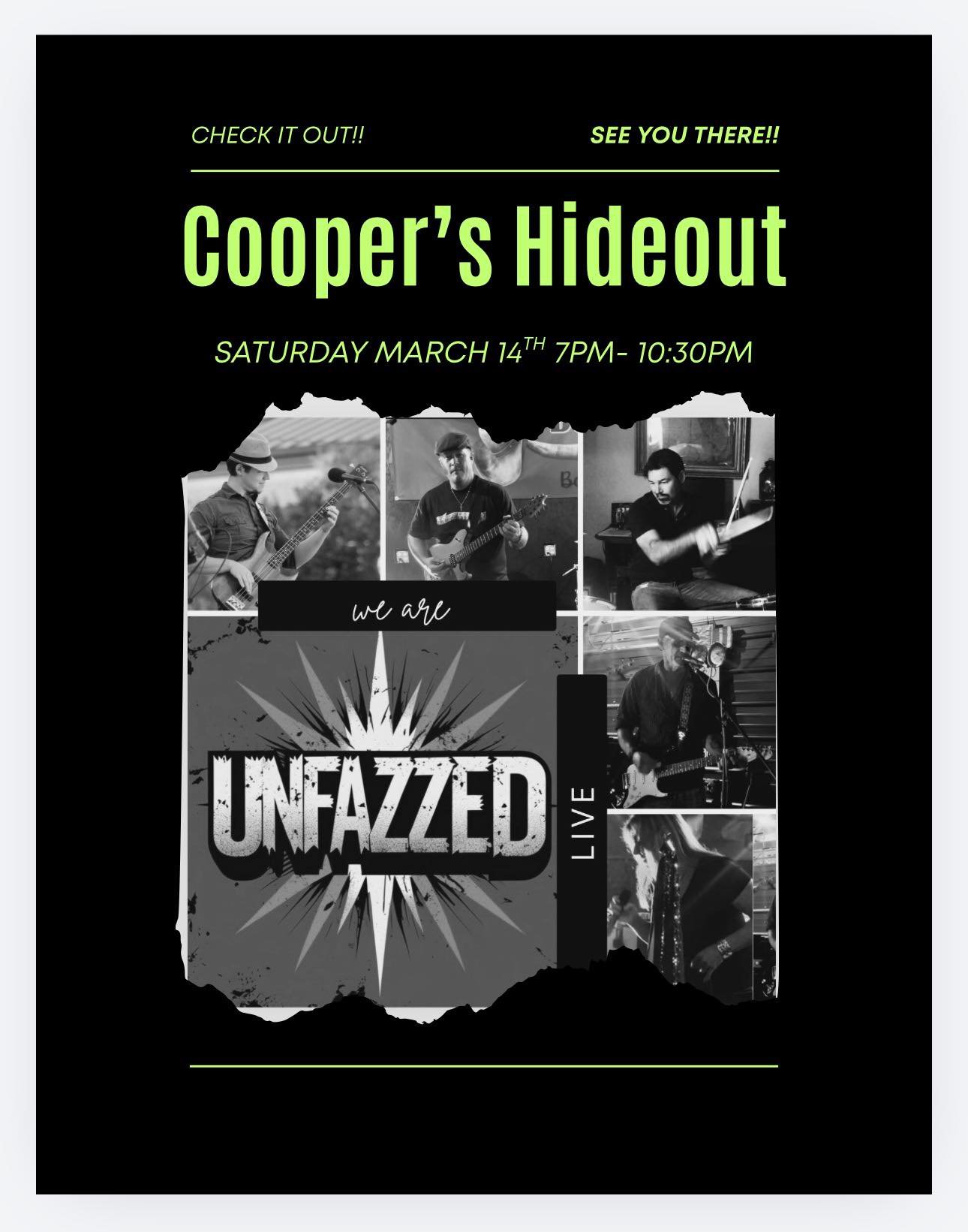 Unfazzed Band performing live at Cooper’s Hideout in Lake City Florida