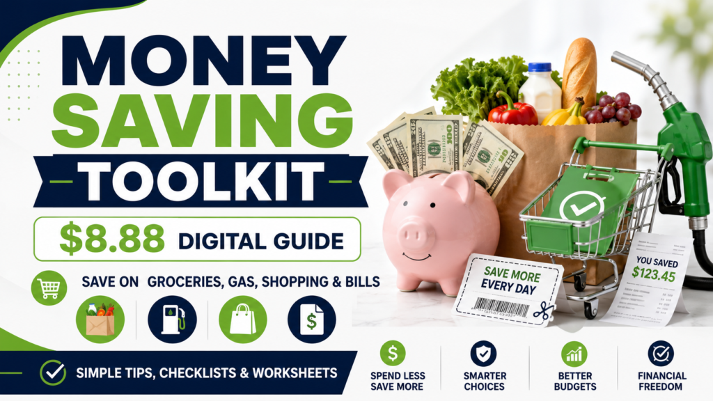 Money Saving Toolkit for groceries, gas, shopping and bills