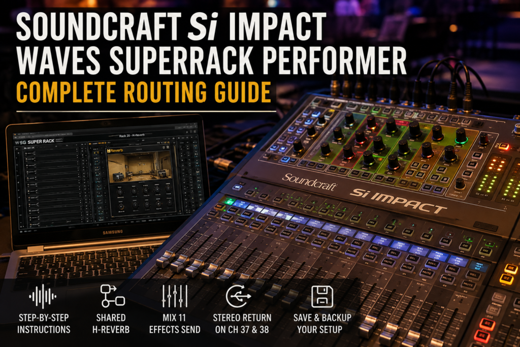 Soundcraft Si Impact connected to Waves SuperRack Performer for live vocal processing